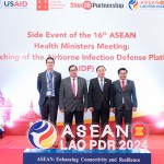 Các nhà lãnh đạo chụp ảnh lưu niệm tại lễ ra mắt Chương trình Phòng chống Các bệnh truyền nhiễm qua đường Không khí (AIDP) tại Hội nghị Bộ trưởng Y tế ASEAN lần thứ 16 nhằm tăng cường khả năng phòng ngừa đại dịch của ASEAN trước các bệnh truyền nhiễm qua đường không khí.