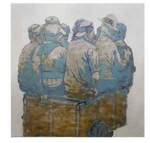 Tác phẩm “Gắn kết tạm thời” của nghệ sĩ Cao Văn Thục đạt giải thưởng UOB Painting of the Year năm 2025 (Việt Nam), hạng mục Nghệ sĩ Thành danh