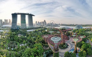 Toàn cảnh các công trình kiến trúc trọng điểm bên bờ vịnh Marina (Nguồn: Marina Bay Sands)