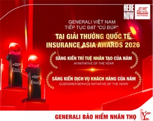 Đại diện Generali Việt Nam cùng đại diện ban tổ chức tại Lễ trao giải Insurance Asia Awards 2026
