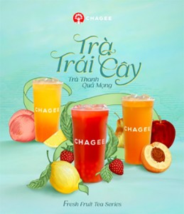Khu vườn trái cây hiện diện qua những sắc màu tươi mới trong trải nghiệm thưởng trà. (Ảnh: CHAGEE Việt Nam)